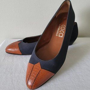 Vintage Women's Italian Wing Tip Flat Shoes, by Maraola, Size 7B